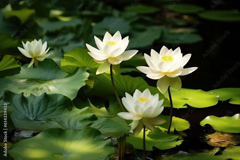Beautiful white lotus flower in the lake and lotus flower plants, pure white lotus flower. Beautiful white lotus flower in the lake and lotus flower plants, pure white lotus flower.