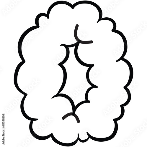 Vector illustration doodle alphabet smoked cloud isolated on white background