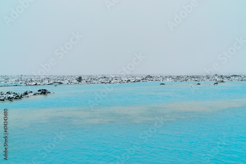アイスランド　冬のブルーラグーン Blue lagoon in winter in Iceland