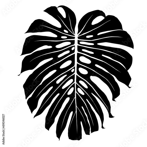 monstera leaf stencil