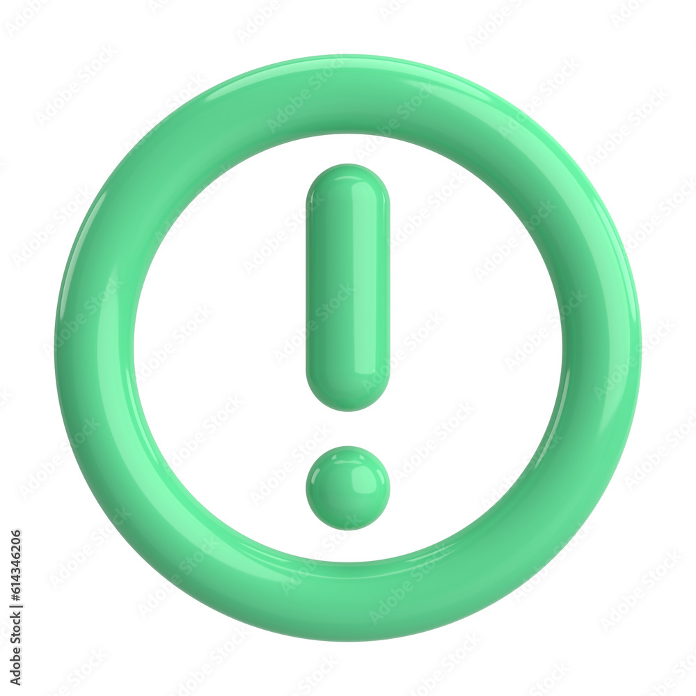 Warning sign. Exclamation mark. 3D illustration. Warning sign. Exclamation mark. 3D illustration.