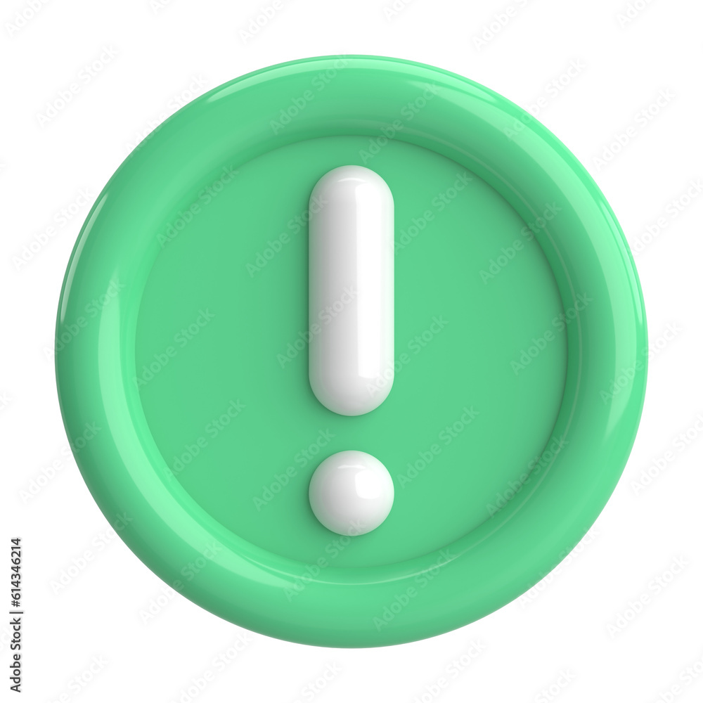 Warning sign. Exclamation mark. 3D illustration. Warning sign. Exclamation mark. 3D illustration.