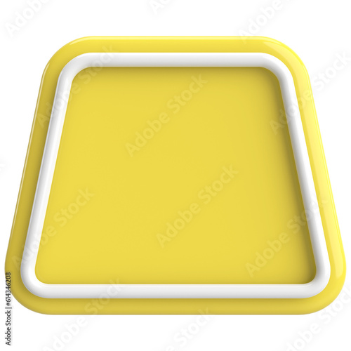 3D trapezoid button. Empty button. 3D illustration.