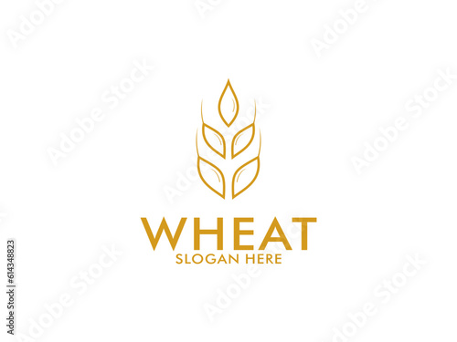 simple wheat grain vector icon logo design