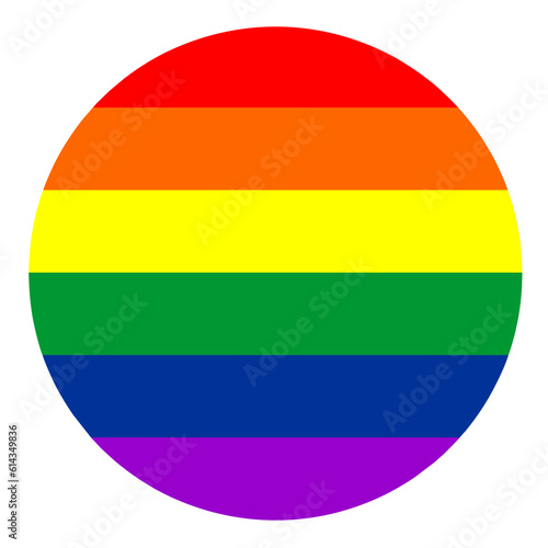 Pride flag circle transparent png. Rainbow flag round. vector illustration photo