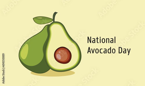 national avocado day, Healthy Design concept ,fresh avocado vegetable, Vector Illustration.