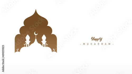 Trendy clear wallpaper poster banner design for the Islamic New Year Muharram celebration