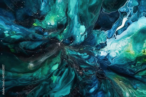 Ai generative. Abstract background of dark green and blue colors