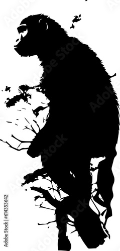 silhuette monkey animal images