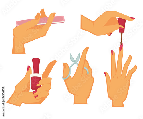 Manicure and nail care, salon or home treatment