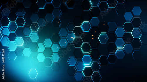 Abstract hexagon saphire blue background, honeycomb