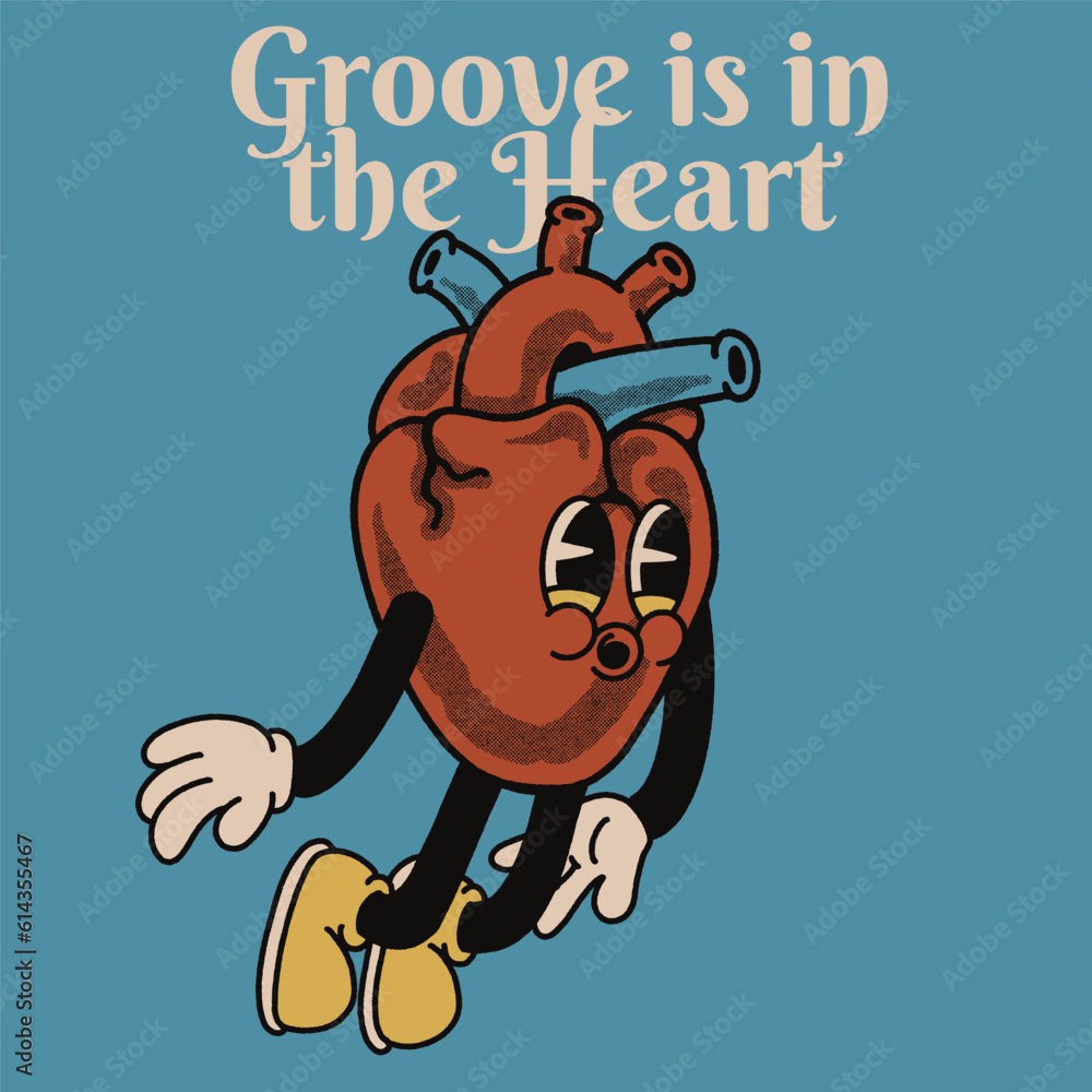 Groove is in the Heart With Heart Groovy Character Design Groove is in the Heart With Heart Groovy Character Design
