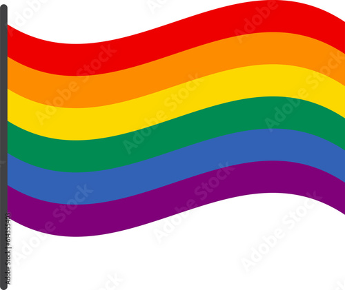 Rainbow lgbt gay pride month flag  PNG file no background