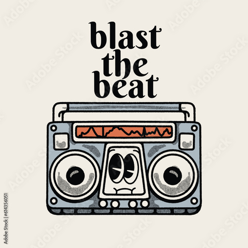 Blast the Beat With boombox Groovy Character Design