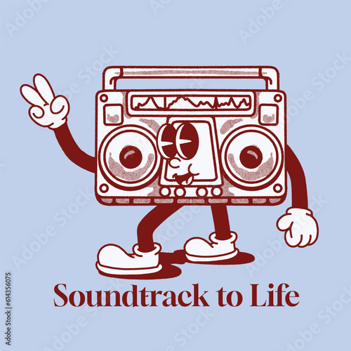Soundtrack to Life With boombox Groovy Character Design