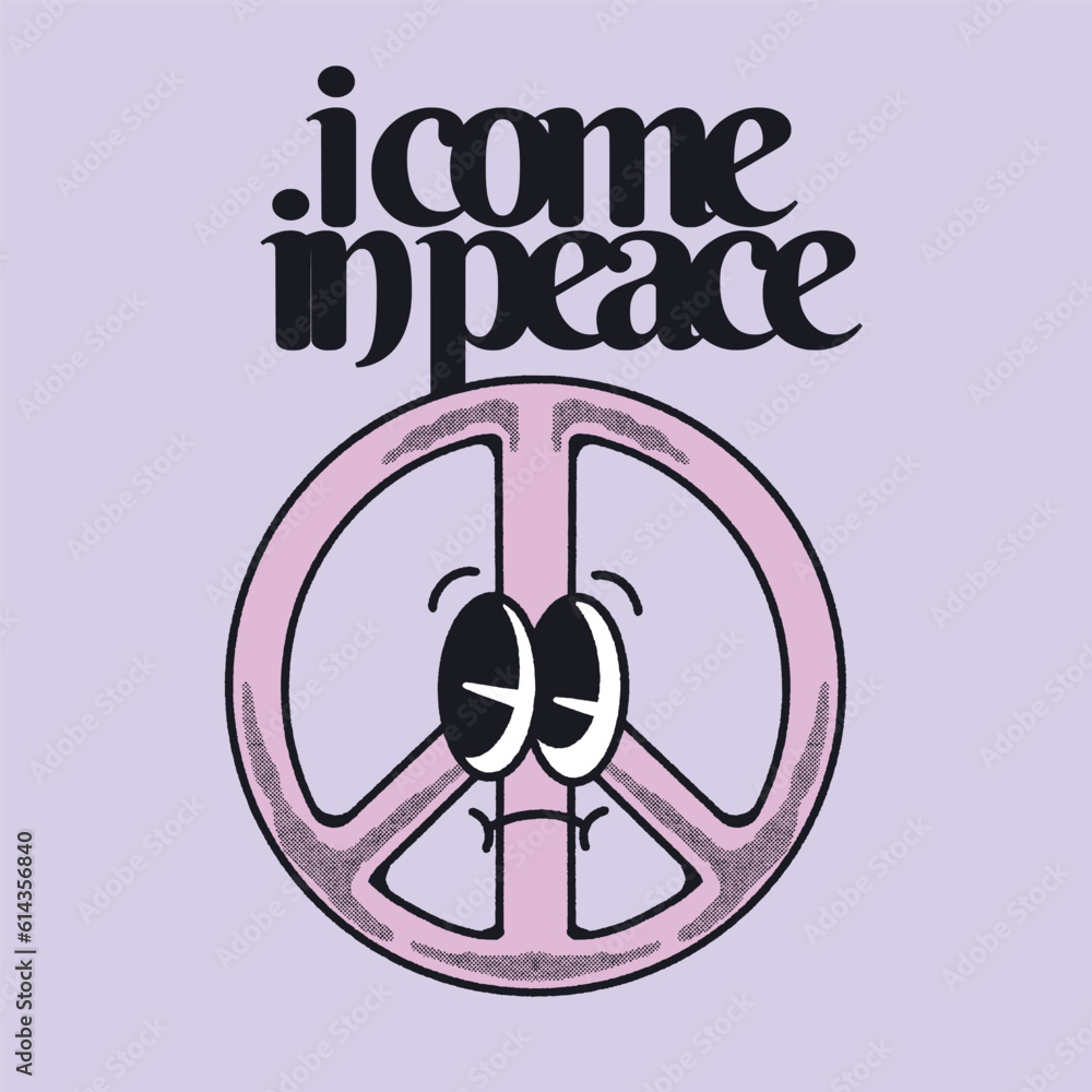 I Come in Peace With Peace Groovy Character Design I Come in Peace With Peace Groovy Character Design