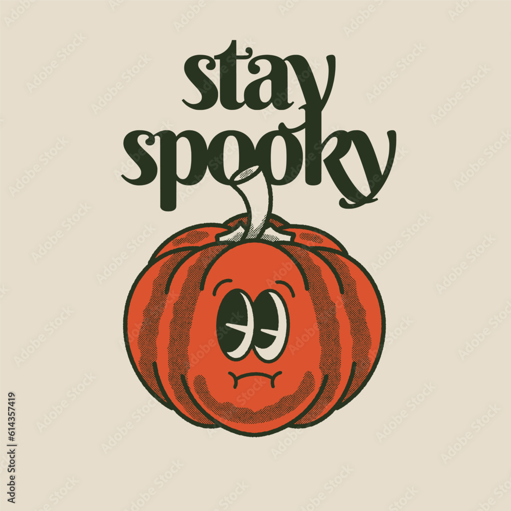 Stay Spooky With Pumpkin Groovy Character Design Stay Spooky With Pumpkin Groovy Character Design
