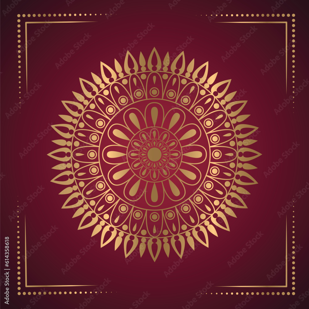 Vector Luxury ornamental mandala background with golden arabesque pattern arabic islamic design