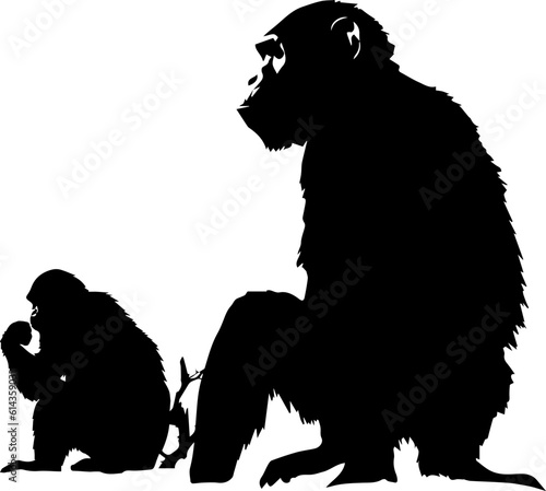 silhuette monkey animal images