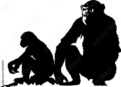 silhuette monkey animal images