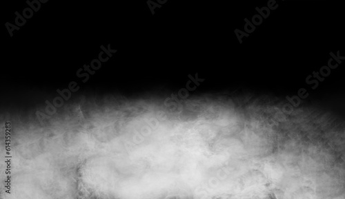 Smoke over black background. Fog or steam texture.