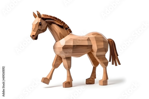 wooden horse isolated on white