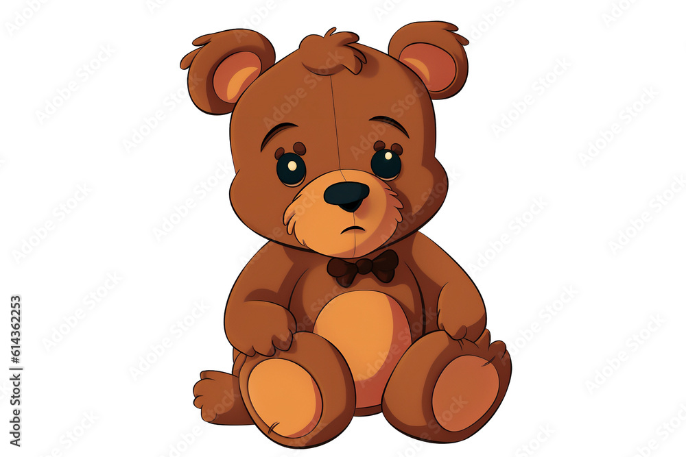 Cartoon teddy bear, png file cut out and isolated on a transparent background, computer Generative AI stock illustration image Cartoon teddy bear, png file cut out and isolated on a transparent background, computer Generative AI stock illustration image
