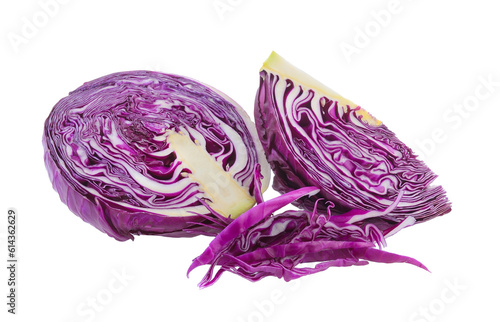 Purple cabbage slice on transparent png