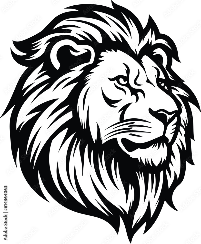 Barbary Lion Logo Monochrome Design Style