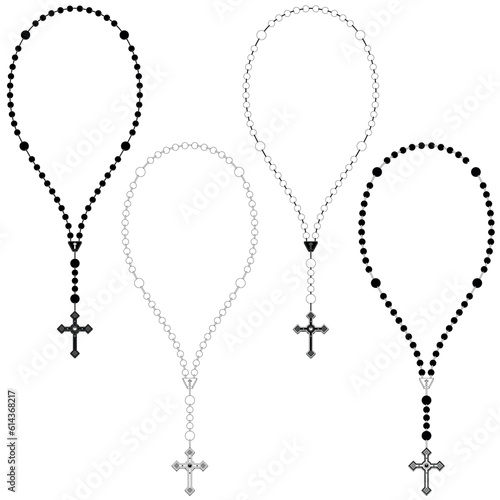 Vector Design of rosary with cross
