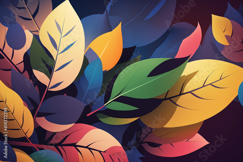 colorful leaves, abstract background 