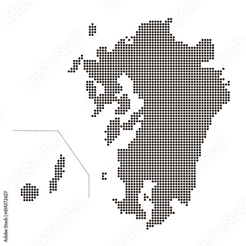 モザイク風タイル状ドット九州地図