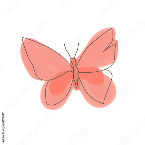 orange butterfly on white background © Design