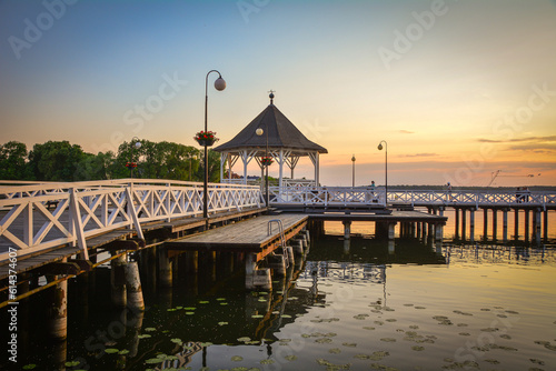 Fototapeta Naklejka Na Ścianę i Meble -  Lake in the city of Ostroda, Poland.