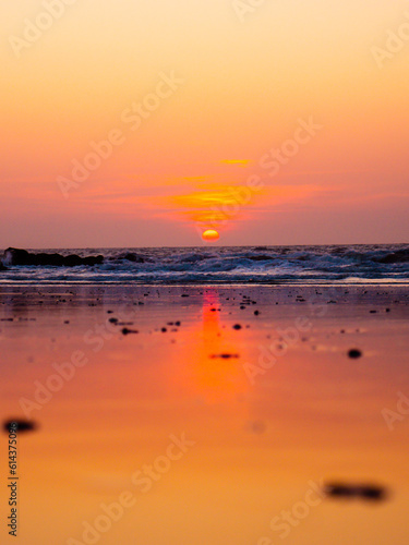 Sunset belgium beach