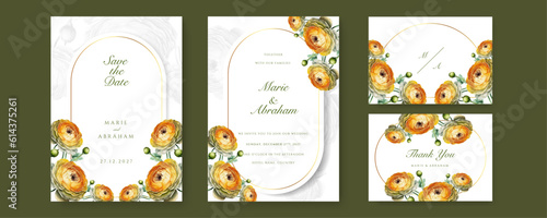 Orange rose floral flower vector elegant hand drawing wedding invitation floral design watercolor