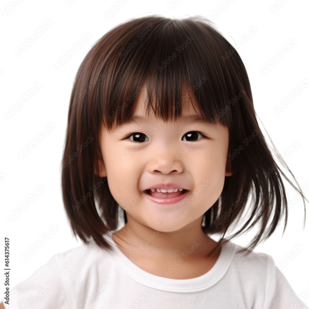 portrait of a cute asian girl wearing white t shirt. isolated on transparent background. no background. portrait of a cute asian girl wearing white t shirt. isolated on transparent background. no background.