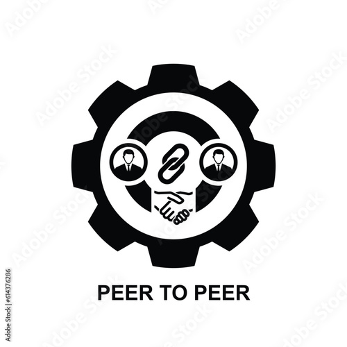P2P icon. Peer to peer connection isolated on background vector illustration.