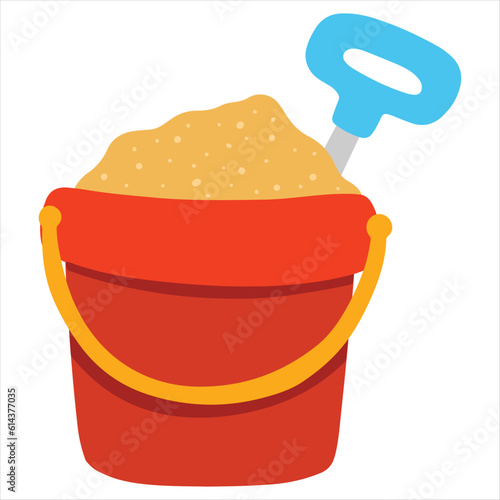 beach bucket with sand