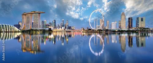 Photography Singapore cityscape at dusk