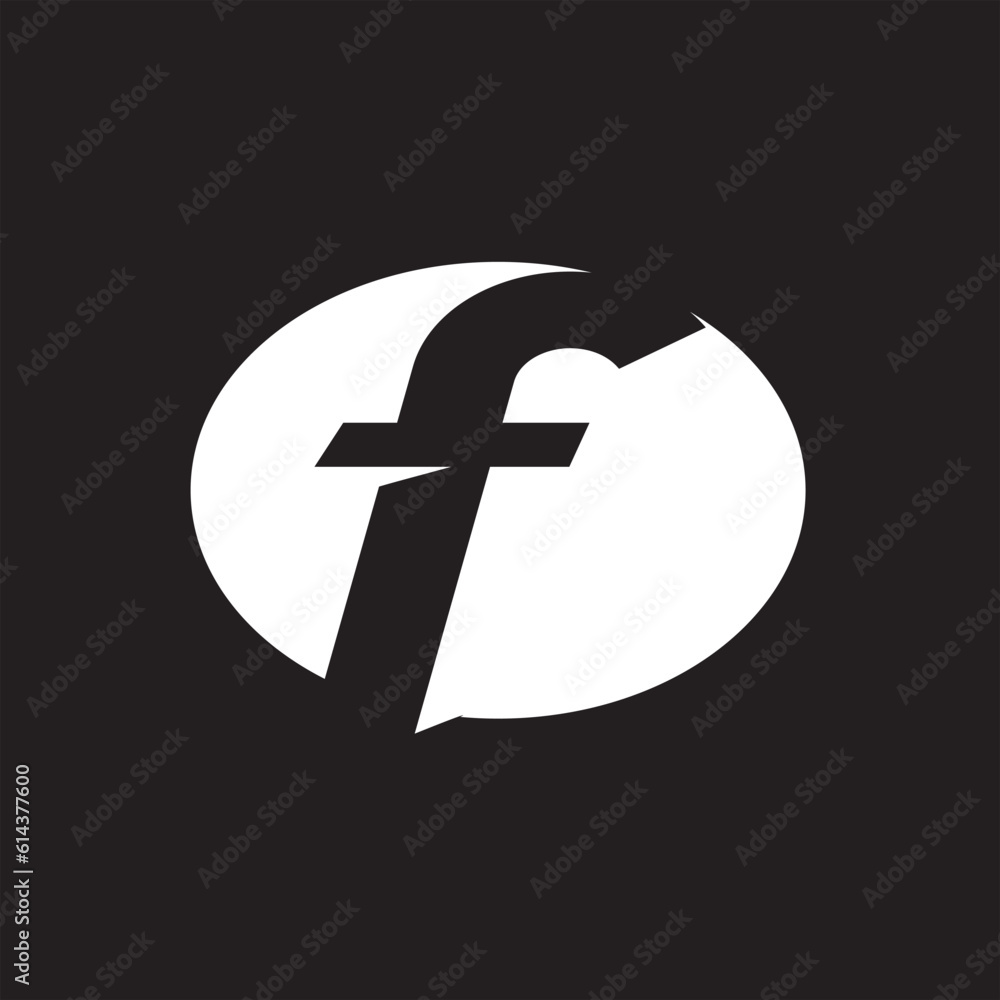 Fototapeta premium Round circle letter f logo vector image , logo letter f circle , logo leter f abstract 