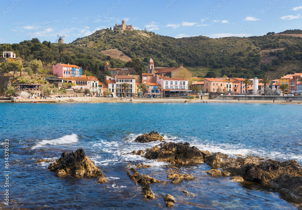 View of the coastal city of Collioure, France