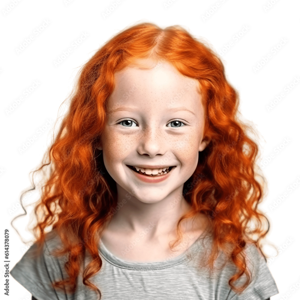 portrait of a cute ginger girl. isolated on transparent background. no background. portrait of a cute ginger girl. isolated on transparent background. no background.