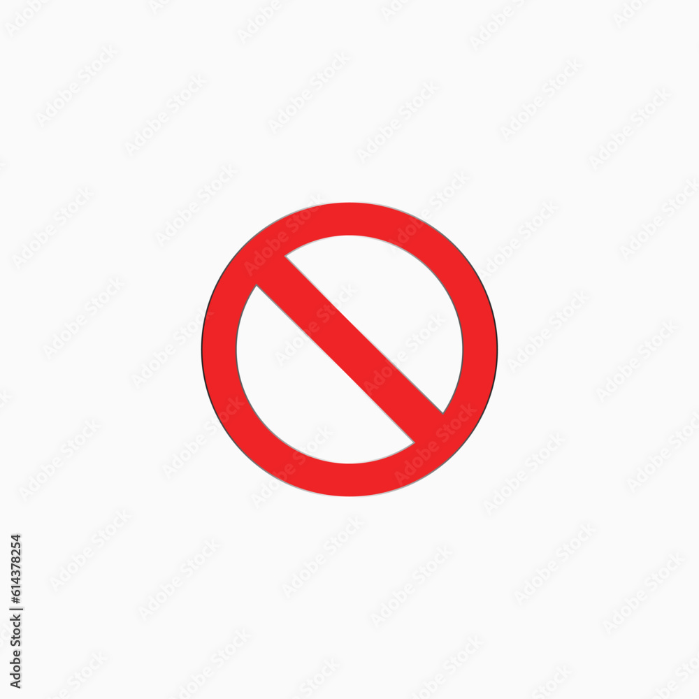 icon warning or stop symbol safety danger isolated red prohibited sign vector illustration icon warning or stop symbol safety danger isolated red prohibited sign vector illustration