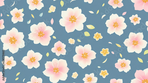 watercolor beautiful white plum flower, tile seamless repeating pattern
