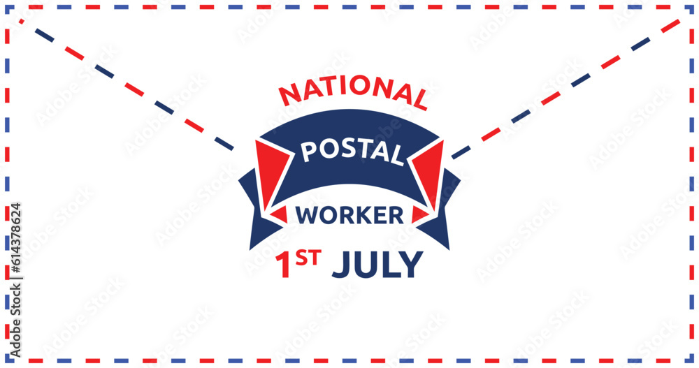 Fototapeta premium National Postal Worker Day July 1st illustration vector design with mail envelope background design 