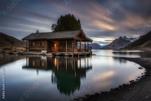 reflection of the house on the lake © Aniqa