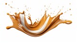 Caramel splash isolated on white background. Generative Ai