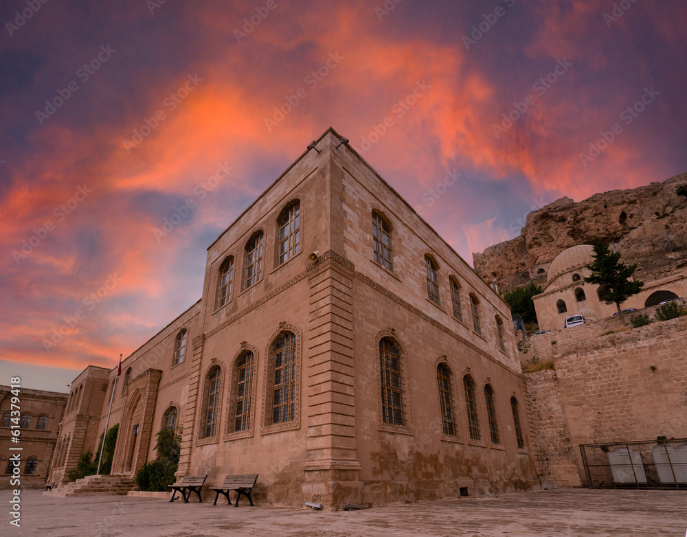 Fototapeta premium mardin region old city part architecture and colorful sky