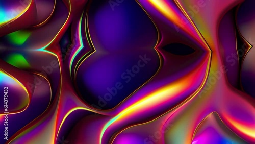 Abstract Iridescent Organic Shapes Loop Background